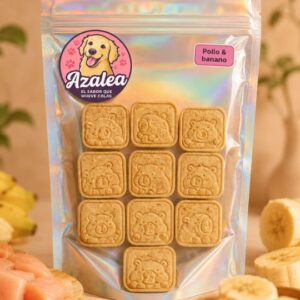 Galletas de pollo y banano